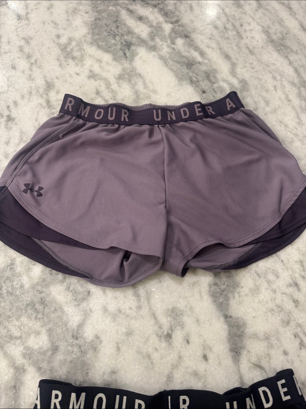 Under Armour Women’s Athletic Shorts - Black and Lavender - Picture 3 of 4